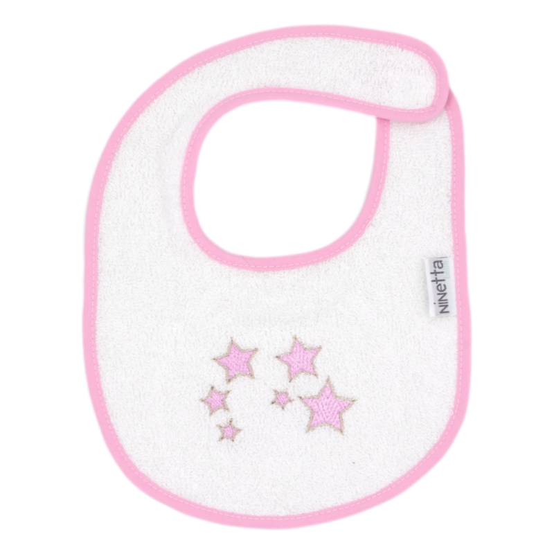 Bib with velcro stars pink 905