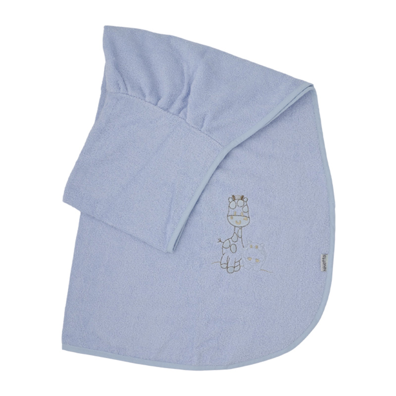 Baby giraffe cape bathrobe light blue-416